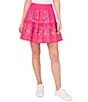 Color:Beetroot Pink - Image 1 - A-Line Floral Mini Skirt