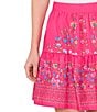 Color:Beetroot Pink - Image 3 - A-Line Floral Mini Skirt