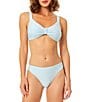 CeCe Body Bank Solid Rose Texture Front Bow Bralette Swim Top - Image 4