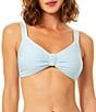 CeCe Body Bank Solid Rose Texture Front Bow Bralette Swim Top - Image 1