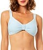 CeCe Body Bank Solid Rose Texture Front Bow Bralette Swim Top - Image 1