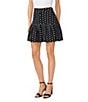 Color:Rich Black - Image 1 - Button Up Daisy Eyelet Embroidered Mini A-Line Skirt
