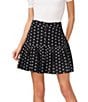 Color:Rich Black - Image 3 - Button Up Daisy Eyelet Embroidered Mini A-Line Skirt