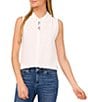 Color:New Ivory - Image 1 - Collared Neck Sleeveless Button Front Blouse