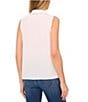 Color:New Ivory - Image 2 - Collared Neck Sleeveless Button Front Blouse