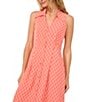 Color:Tigerlily - Image 3 - Collared Neck Sleeveless Button Front Midi Dress