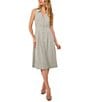 Color:Dusty Olive - Image 1 - Collared Neck Sleeveless Button Front Midi Dress