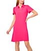 CeCe Collared V-Neck Short Sleeve Shift Dress, Color:Bright Rose - Image 3