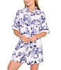 CeCe Coordinating Floral Print Drawstring Pull On Shorts, Color:Ultra White - Image 6