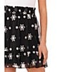 Color:Rich Black - Image 3 - Embroidered Eyelet Tiered Smocked Waist A-Line Mini Skirt