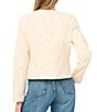 CeCe Eyelet Textured Round Neck Long Sleeve Button Front Jacket - Image 2