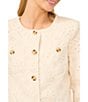CeCe Eyelet Textured Round Neck Long Sleeve Button Front Jacket - Image 4