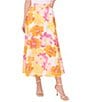 Color:Radiant Yellow - Image 1 - Floral Midi A-Line Skirt