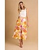 Color:Radiant Yellow - Image 5 - Floral Midi A-Line Skirt