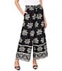 CeCe Floral Print Wide Leg Pull On Coordinating Pants - Image 1