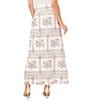 Color:Egret - Image 2 - Floral Tapestry Print Side Slit Linen Blend Maxi Skirt