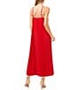 Color:Classic Cherry - Image 2 - Halter Neck Sleeveless Rosette Front Pleated Midi Dress