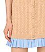 CeCe High Rise Cable Knit Layered Pleated Hem Mini Skirt - Image 4