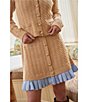 CeCe High Rise Cable Knit Layered Pleated Hem Mini Skirt - Image 5