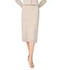 CeCe High-Waist Stitch Side Pull On Heathered Knit Pencil Midi Skirt - Image 1