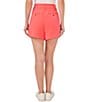 Color:Calypso Coral - Image 2 - High Waisted Crepe Pleated Shorts