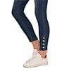 Color:Mid Indigo - Image 3 - Indigo Wash Pearl Cuff Skinny Denim Jeans