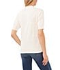 Color:New Ivory - Image 2 - Johnny Collar Short Sleeve Cotton Blend Polo Top