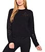 CeCe Knit Crew Neck Long Sleeve Lace Bow Sweater - Image 4