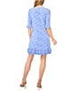 CeCe Knit Floral V-Neckline Ruffle Sleeve Shift Dress - Image 2