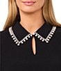 CeCe Knit Point Collar Long Sleeve Rhinestone Embellished Pullover Cardigan - Image 3