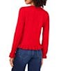 CeCe Long Sleeve Round Neck Ruffle Trim Button Front Cardigan - Image 2