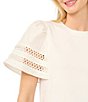 CeCe Knit Round Neck Short Sleeve Blouse - Image 5