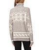 CeCe Knit Turtleneck Long Sleeve Sweater, Color:Lt Heather Grey - Image 2