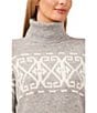 CeCe Knit Turtleneck Long Sleeve Sweater, Color:Lt Heather Grey - Image 3