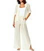 CeCe Line Blend Side Slit Pull-On Swim Cover-Up Pants - Image 4
