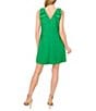 CeCe Linen Blend V-Neck Sleeveless A-Line Dress - Image 6