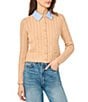 CeCe Long Sleeve Button Front Cable Knit Layered Cardigan - Image 1