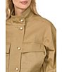 CeCe Long Sleeve Cargo Pearl Button Zip-Up Jacket - Image 3