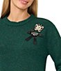 CeCe Long Sleeve Crew Neck Embellished Sweater - Image 6