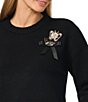CeCe Long Sleeve Crew Neck Embellished Sweater - Image 3
