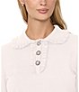 CeCe Long-Sleeve Ruffle-Trim Collared Fitted Sweater Top - Image 3