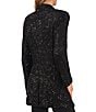 Color:Rich Black - Image 2 - Long Sleeve Shawl Collar Oversized Sequin Blazer
