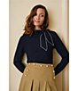 Cece Long Sleeve Tie Neck Sweater - Image 4