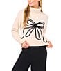 CeCe Long Sleeve Turtleneck Bow Sweater, Color:Malted - Image 1