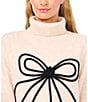 CeCe Long Sleeve Turtleneck Bow Sweater, Color:Malted - Image 3