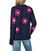 CeCe Long Sleeve V-Neck Groovy Floral Pullover Sweater - Image 2