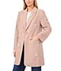 CeCe Peak Lapel Long Sleeve Embellished Single Breasted Coat, Color:Safari - Image 3