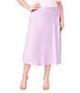 CeCe Plus Size High Rise Flounce Hem Midi A-Line Skirt, Color:Lilac Breeze - Image 1