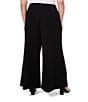 CeCe Plus Size High Waisted Wide Leg Belted Pants, Color:Rich Black - Image 2