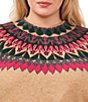 Color:Latte Heather - Image 3 - Plus Size Long Sleeve Funnel Neck Argyle Sweater